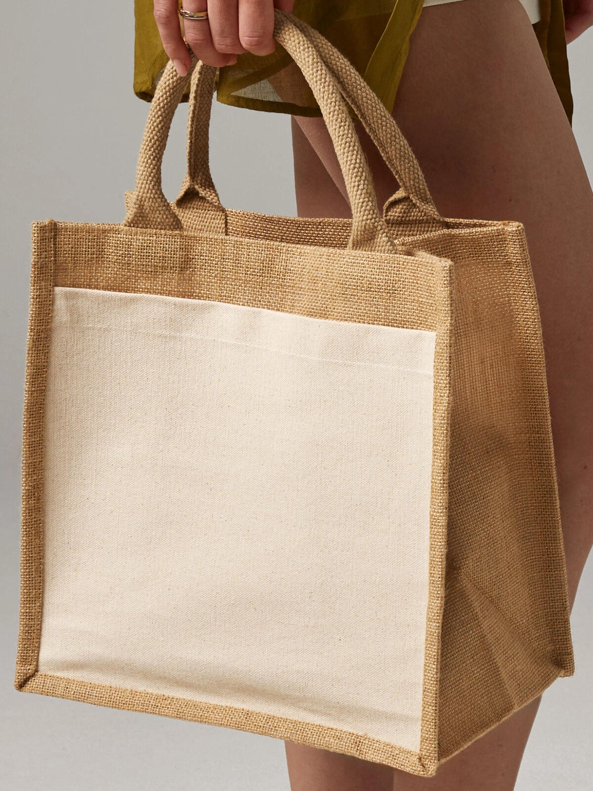 Immagine Cotton Pocket Jute Midi Tote