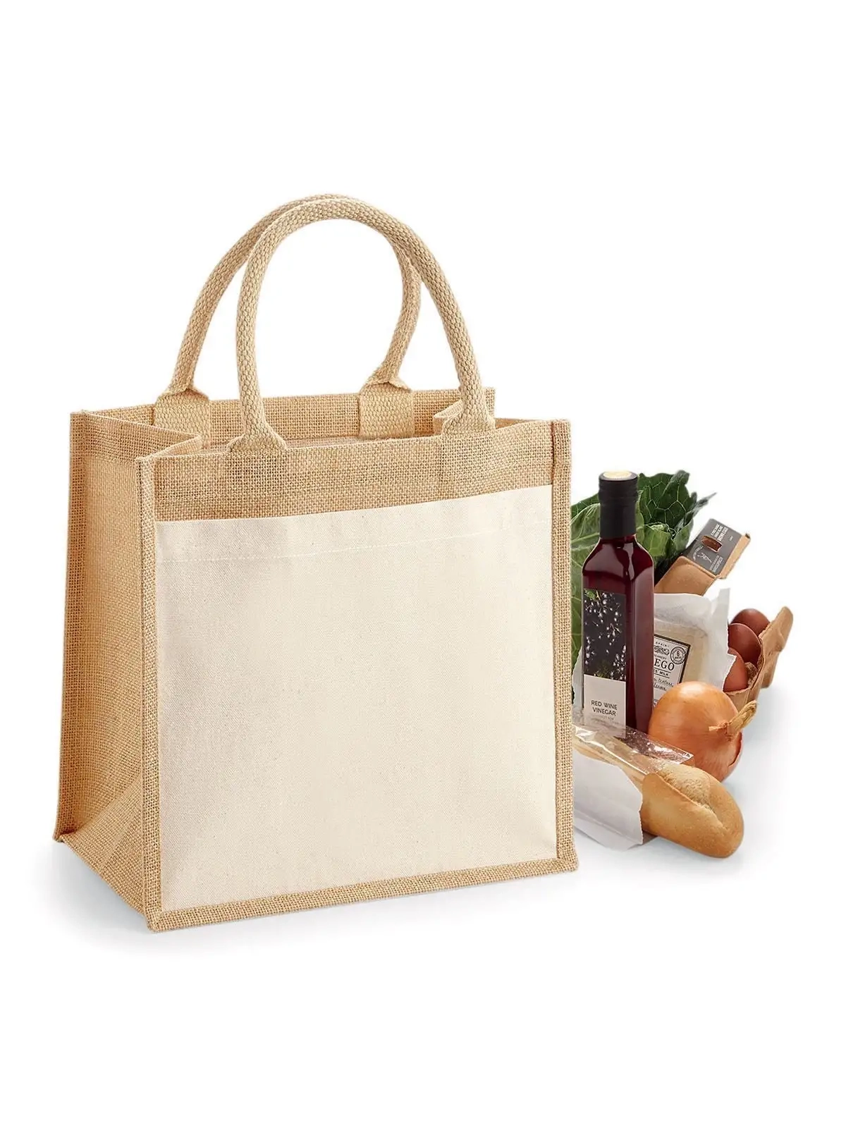 Immagine Cotton Pocket Jute Midi Tote