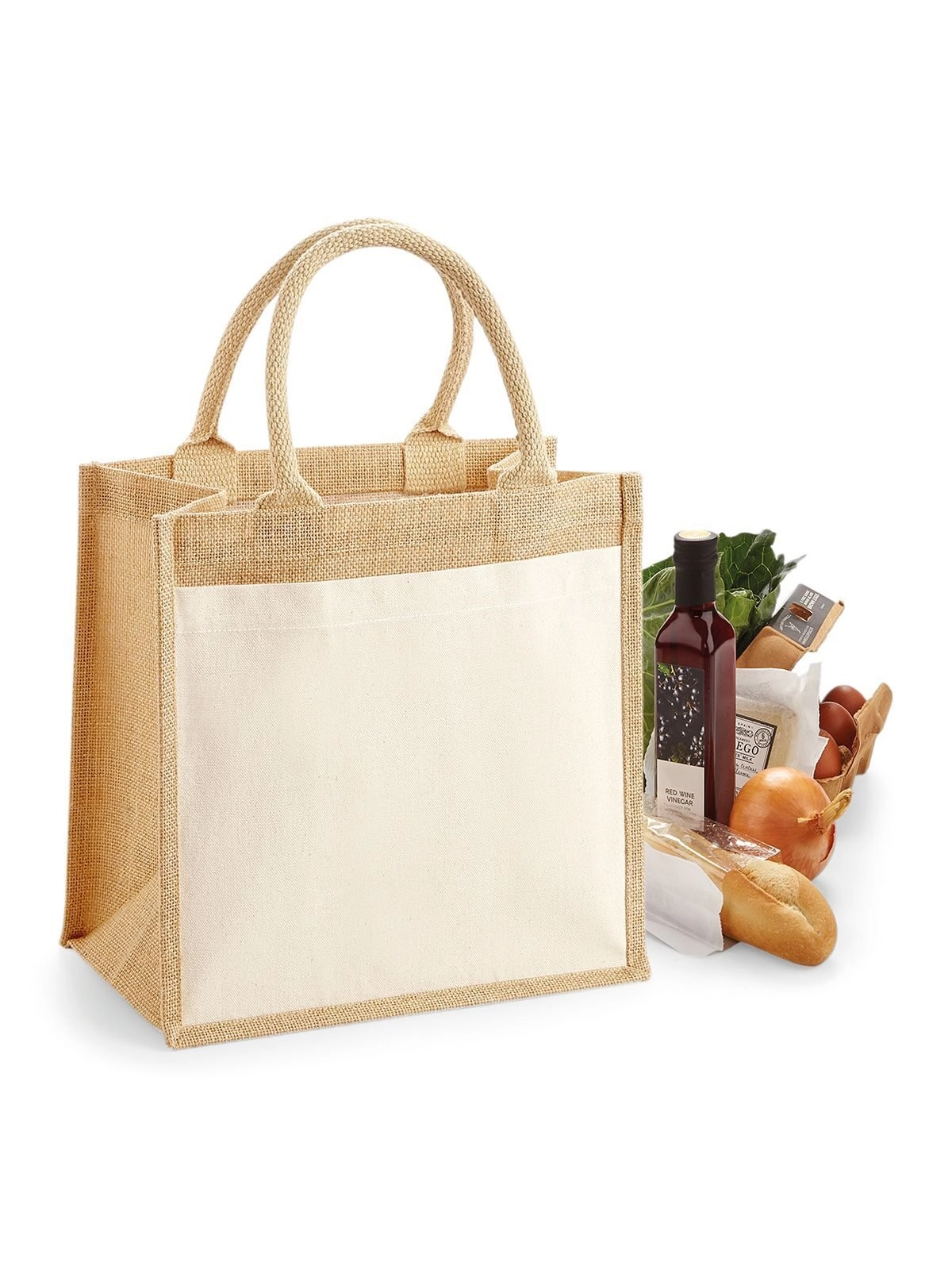Immagine Cotton Pocket Jute Midi Tote