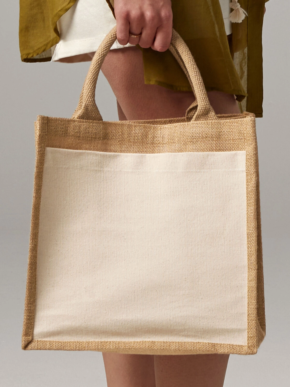 Immagine Cotton Pocket Jute Midi Tote