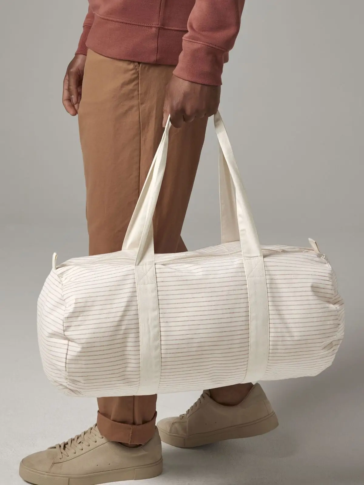 Immagine Striped Organic Cotton Barrel Bag