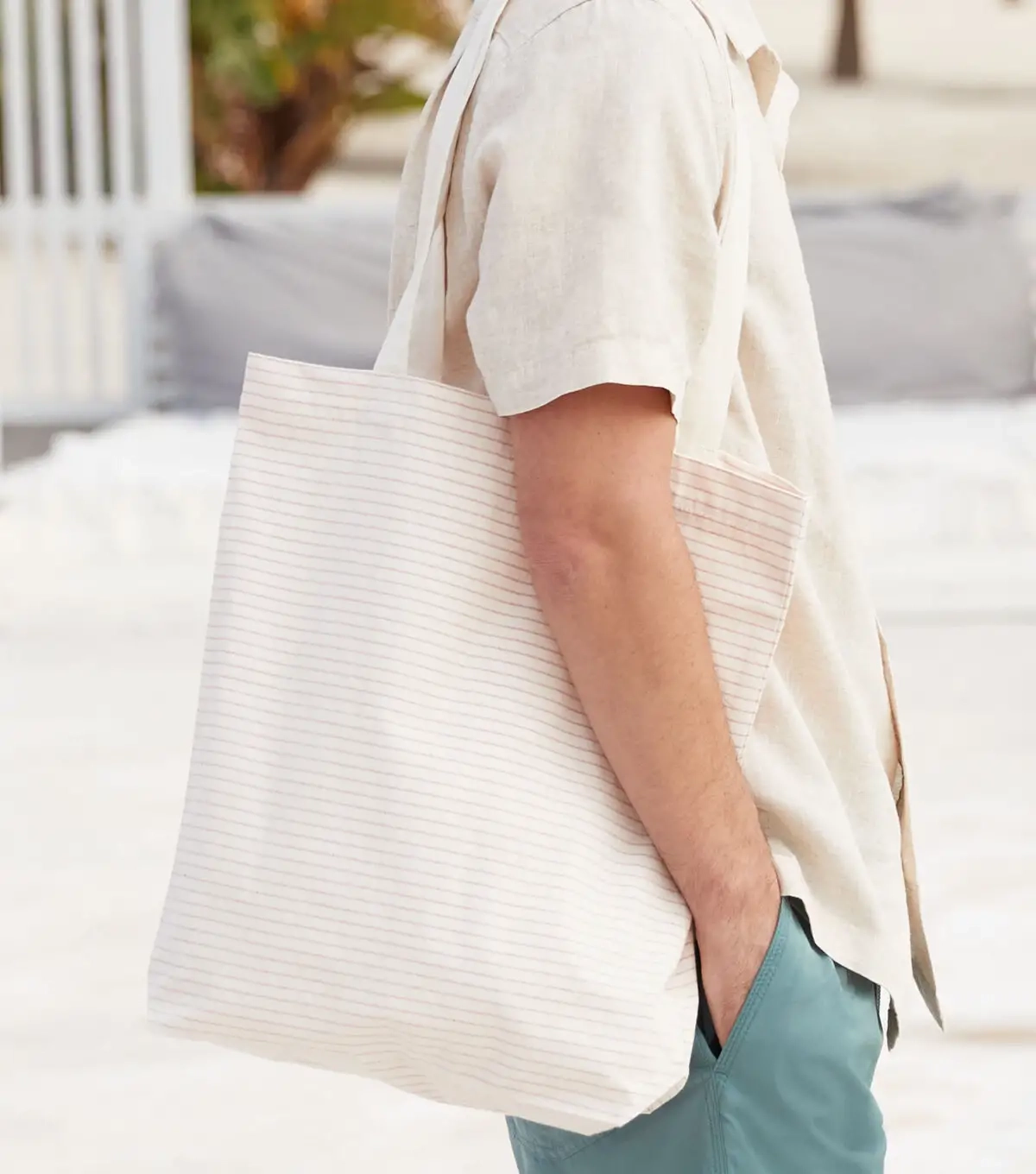 Immagine Striped Organic Cotton Tote