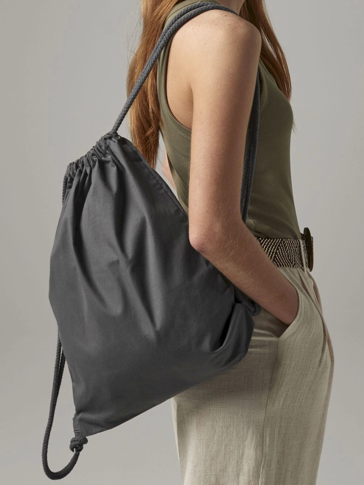 Immagine Sacca con chiusura a cordino. - Premium Cotton Gymsac