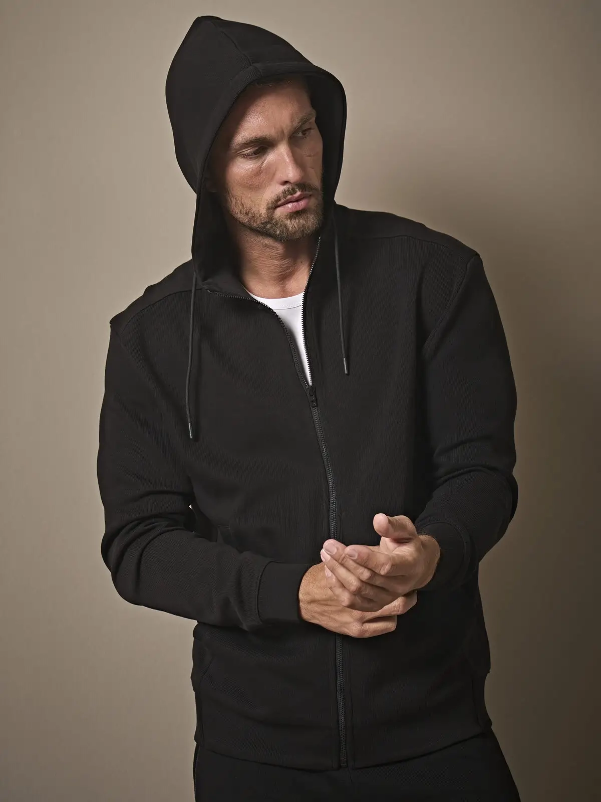 Immagine Ribbed Interlock Hooded Full Zip