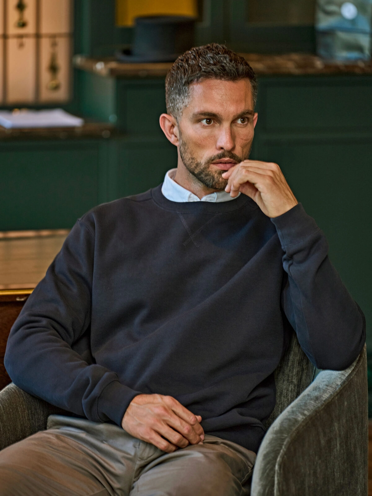 Immagine Ribbed Interlock Crew Neck