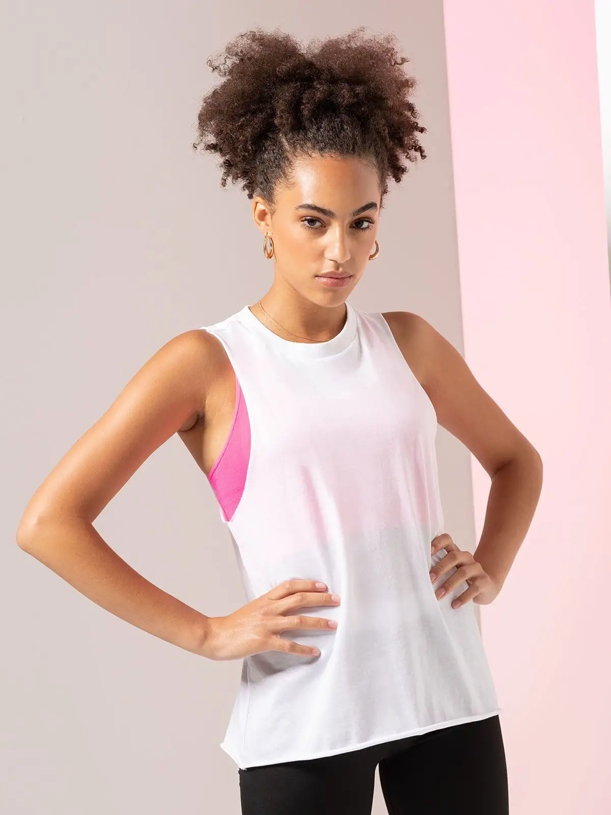 Immagine Women's High Neck Slash Armhole Vest