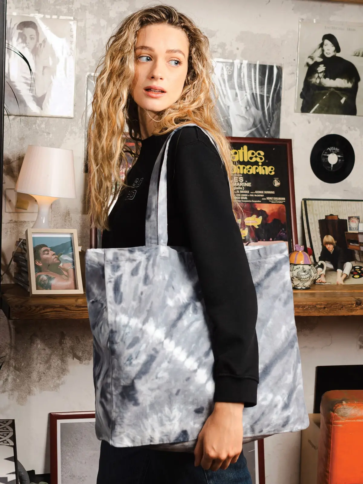 Immagine Shopper con manico lungo 58 cm. Prodotto stirato per una migliore stampabilità. - Esmeralda