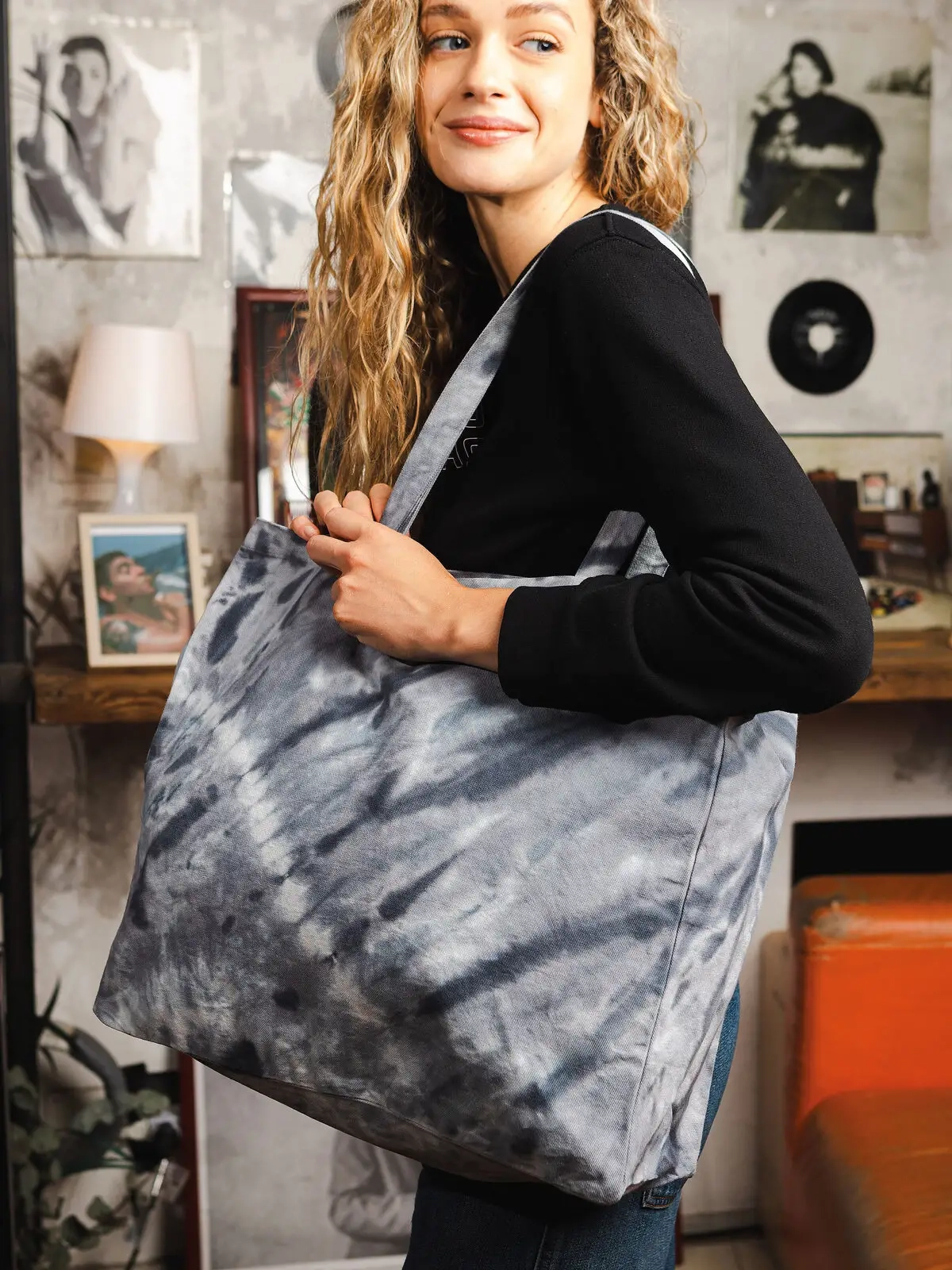 Immagine Shopper con manico lungo 58 cm. Prodotto stirato per una migliore stampabilità. - Esmeralda