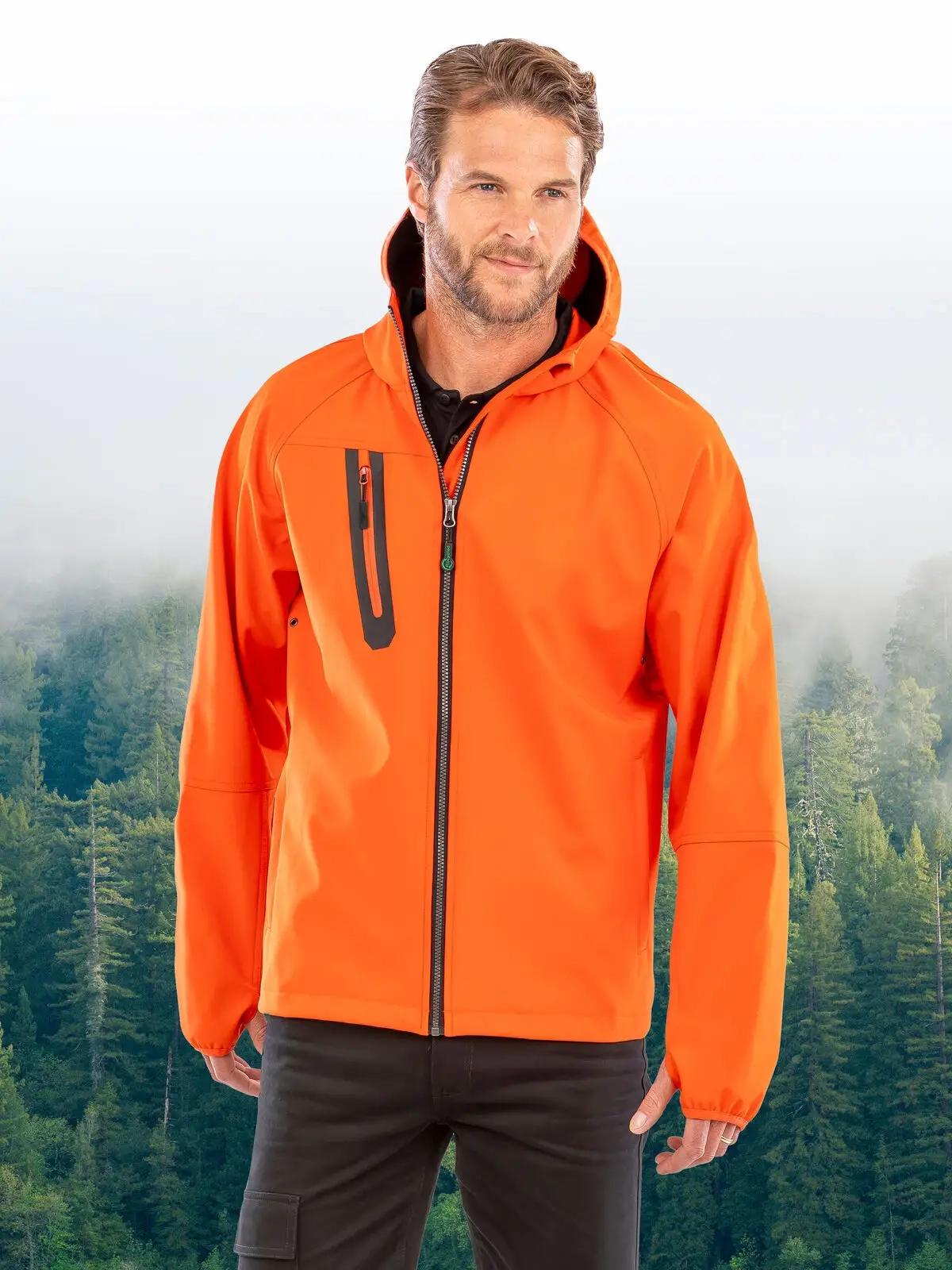 Immagine 3-layer recycled printable hooded softshell
