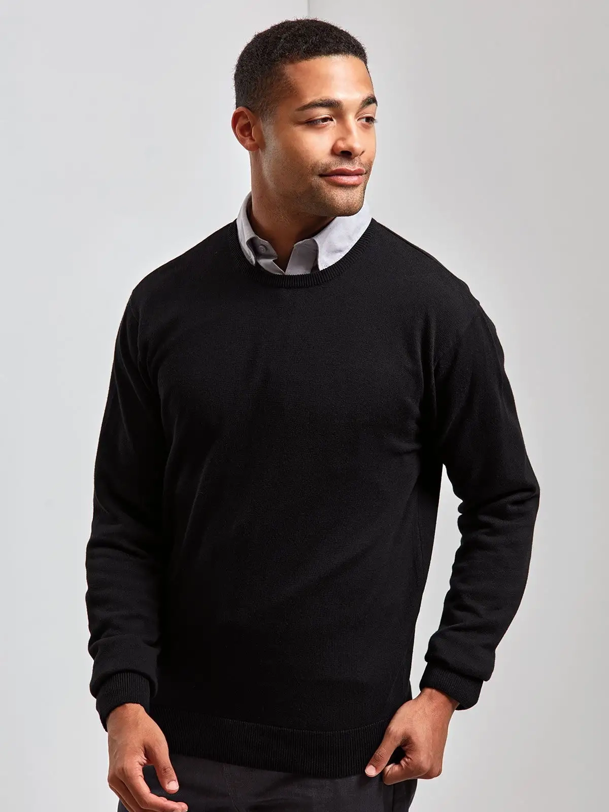 Immagine Men's Crew Neck Cotton Rich Knitted Sweater