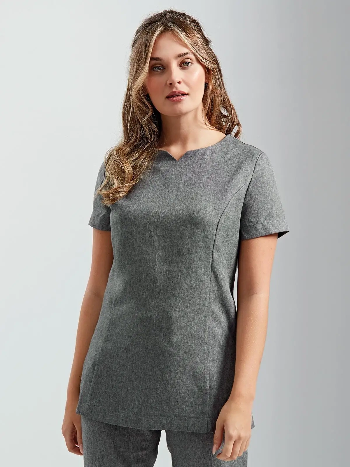 Immagine Viola Linen Look Cut Neck Beauty Tunic