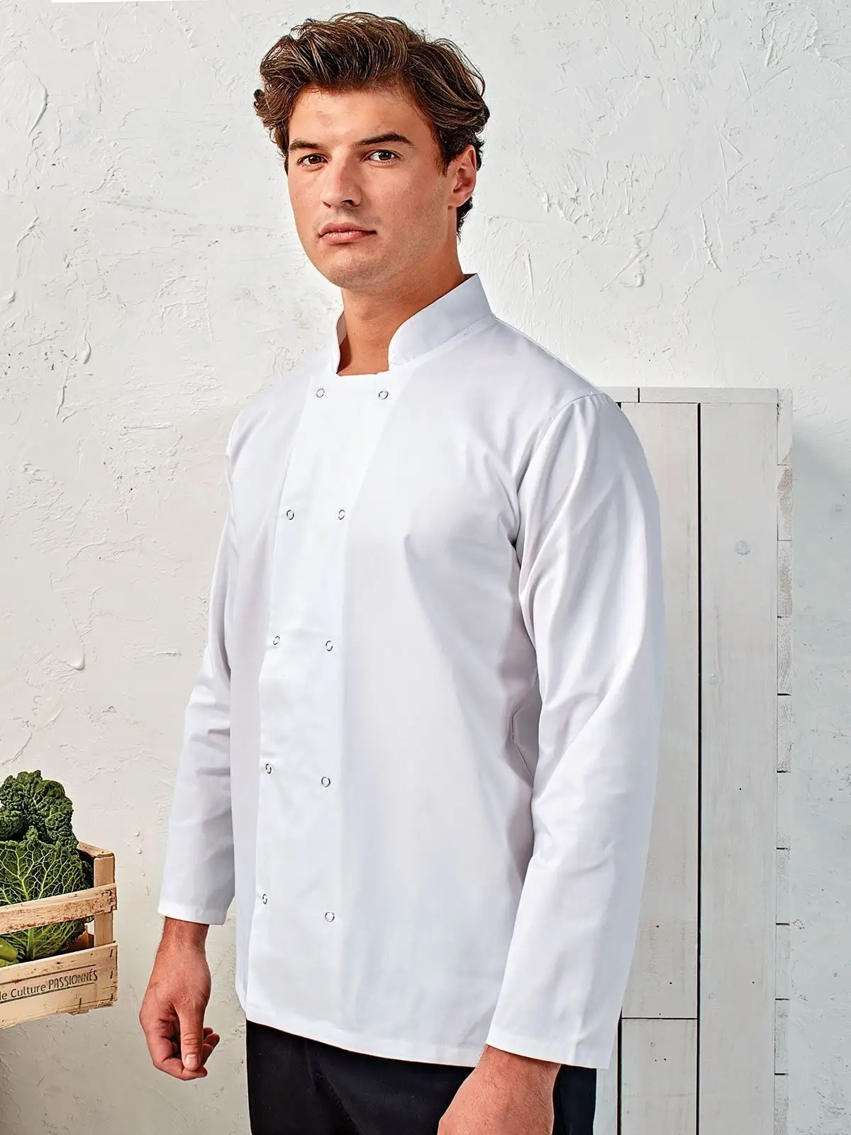 Immagine Long Sleeve Press Stud Chef''s Jacket
