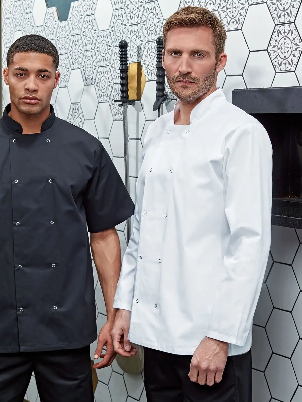 Immagine Long Sleeve Press Stud Chef''s Jacket