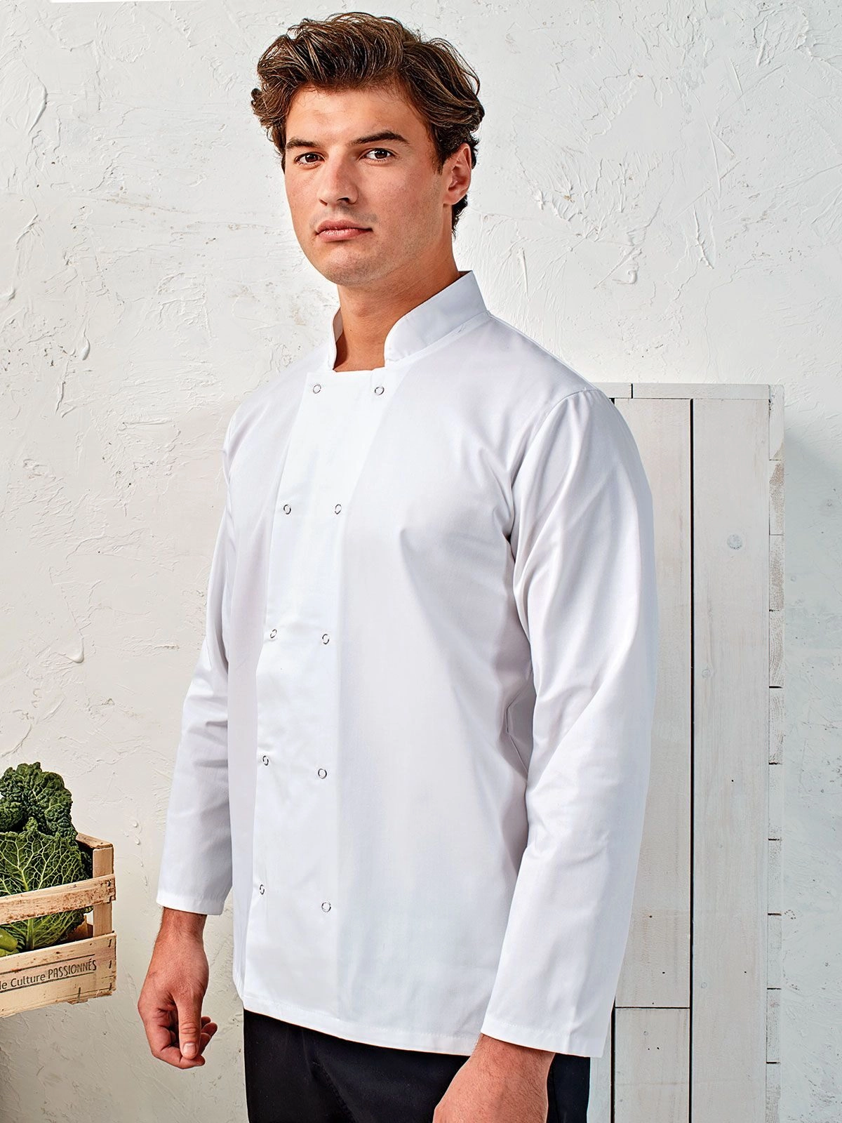 Immagine Long Sleeve Press Stud Chef'’s Jacket