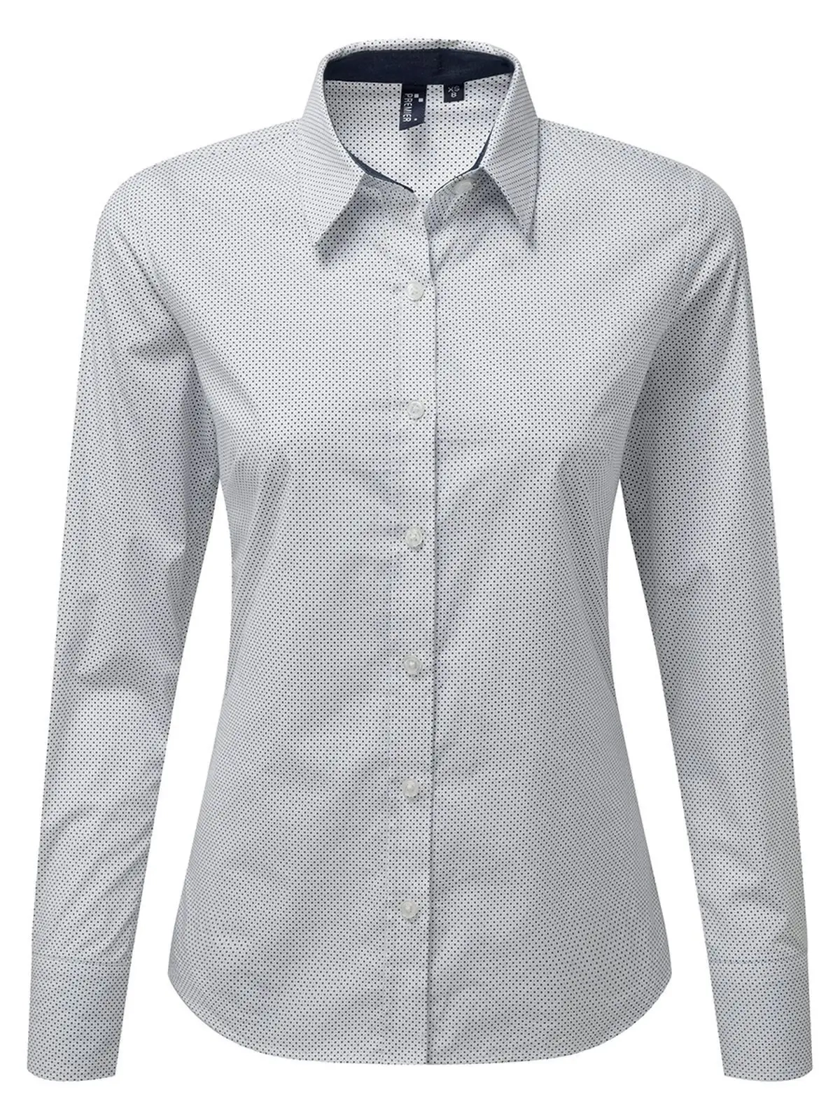 Immagine Women's Denim-Pindot Long Sleeve Shirt