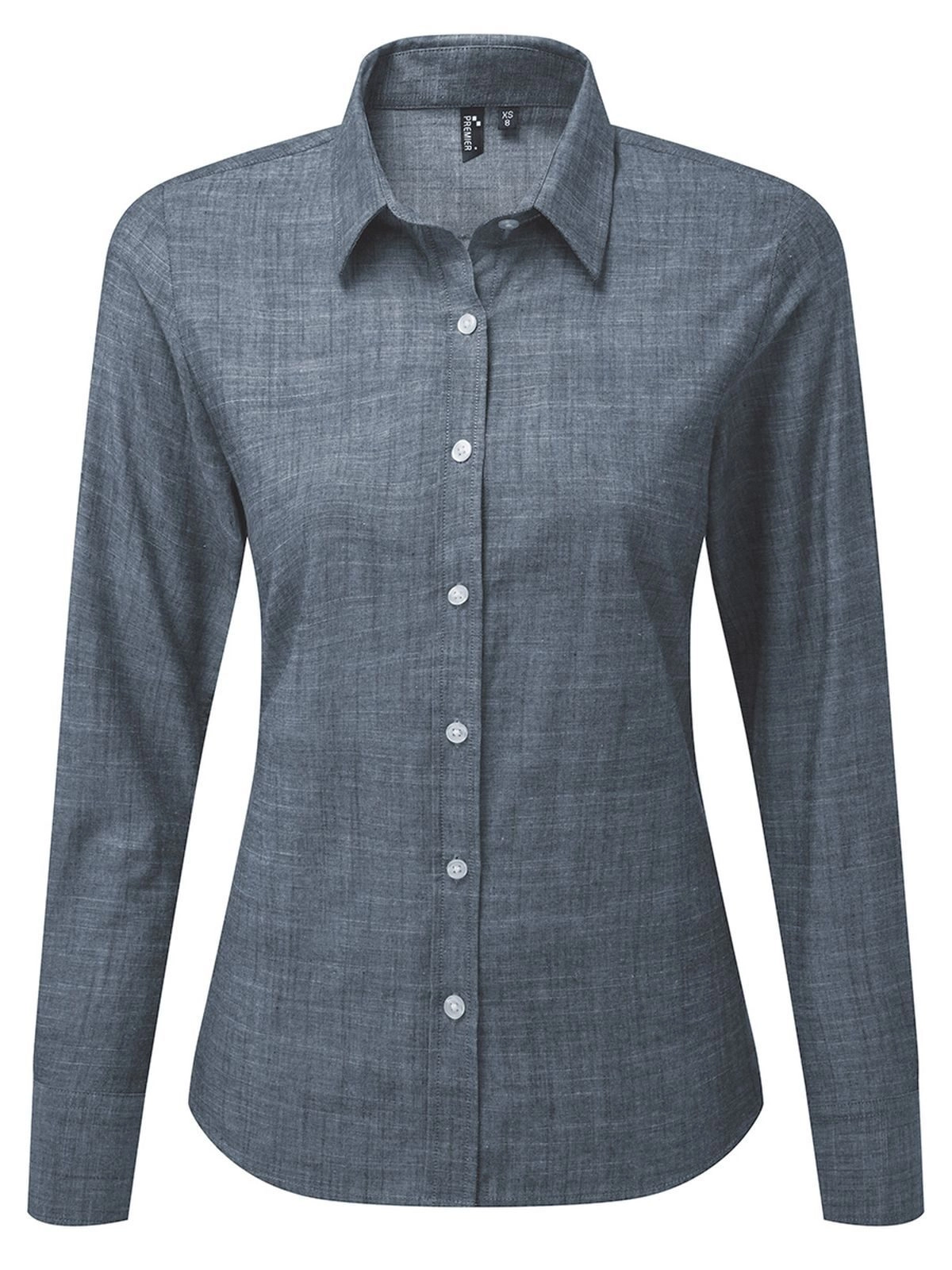 Immagine Women's Cotton Slub Chambray Long Sleeve Shirt