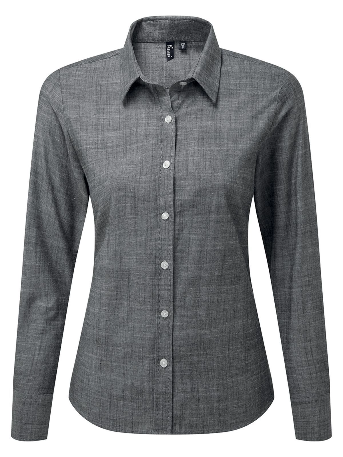 Immagine Women's Cotton Slub Chambray Long Sleeve Shirt
