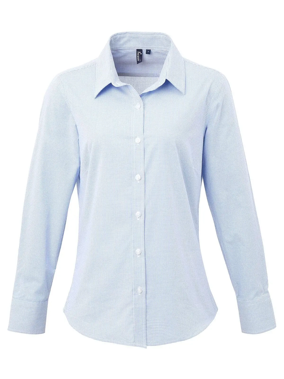 Immagine Ladies' Long Sleeve Microcheck Gingham Shirt