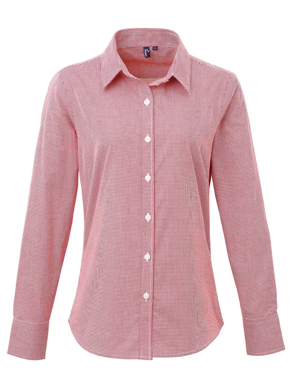 Immagine Ladies' Long Sleeve Microcheck Gingham Shirt