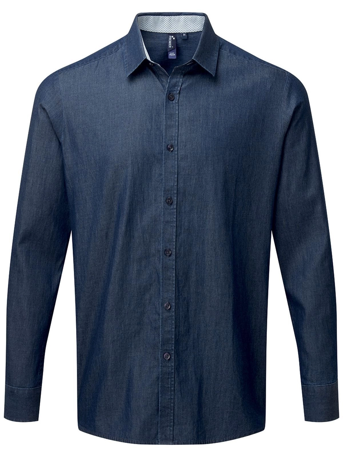 Immagine Men's Denim-Pindot Long Sleeve Shirt
