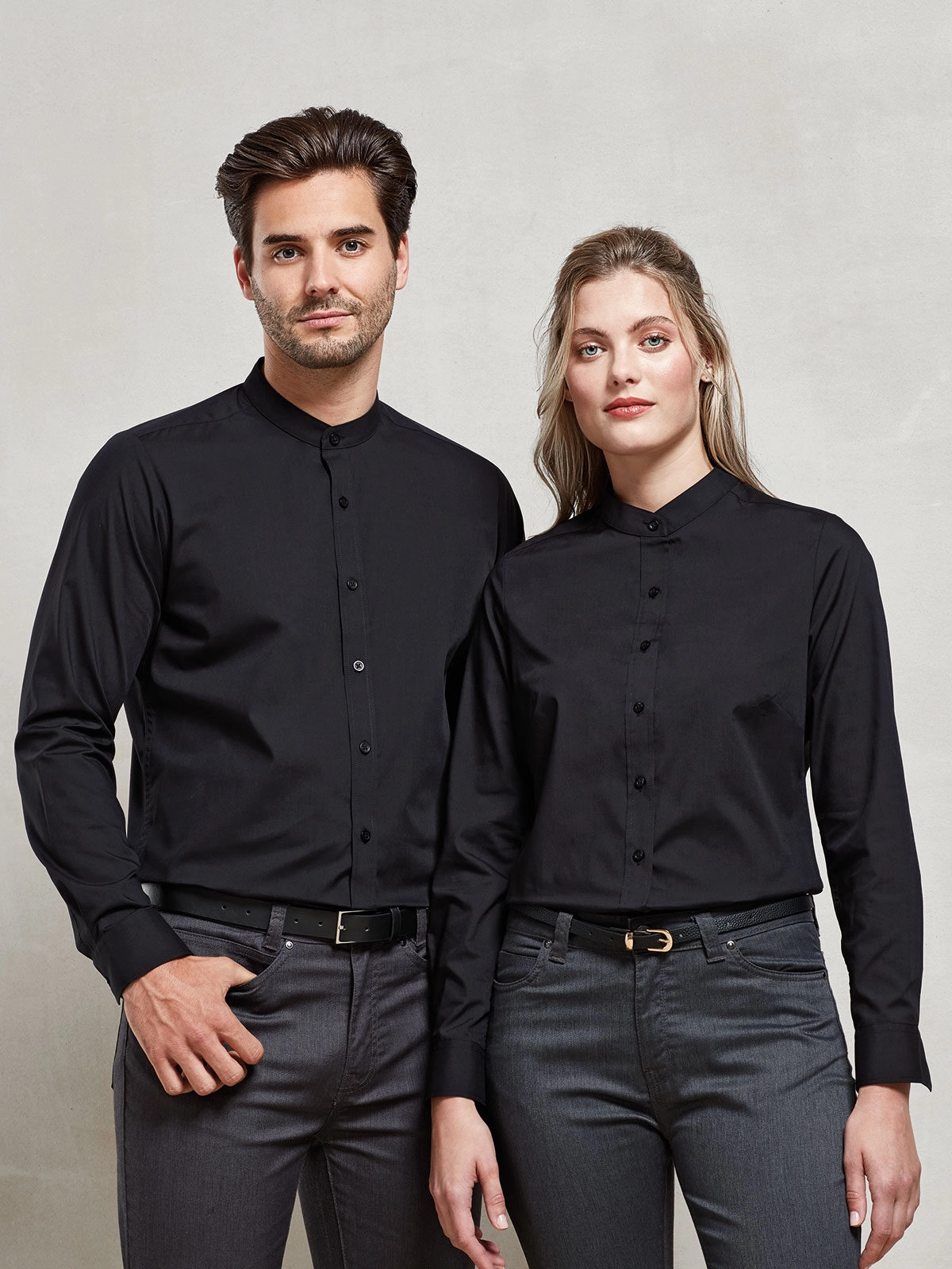 Immagine Banded Collar 'Grandad' Long Sleeve Shirt
