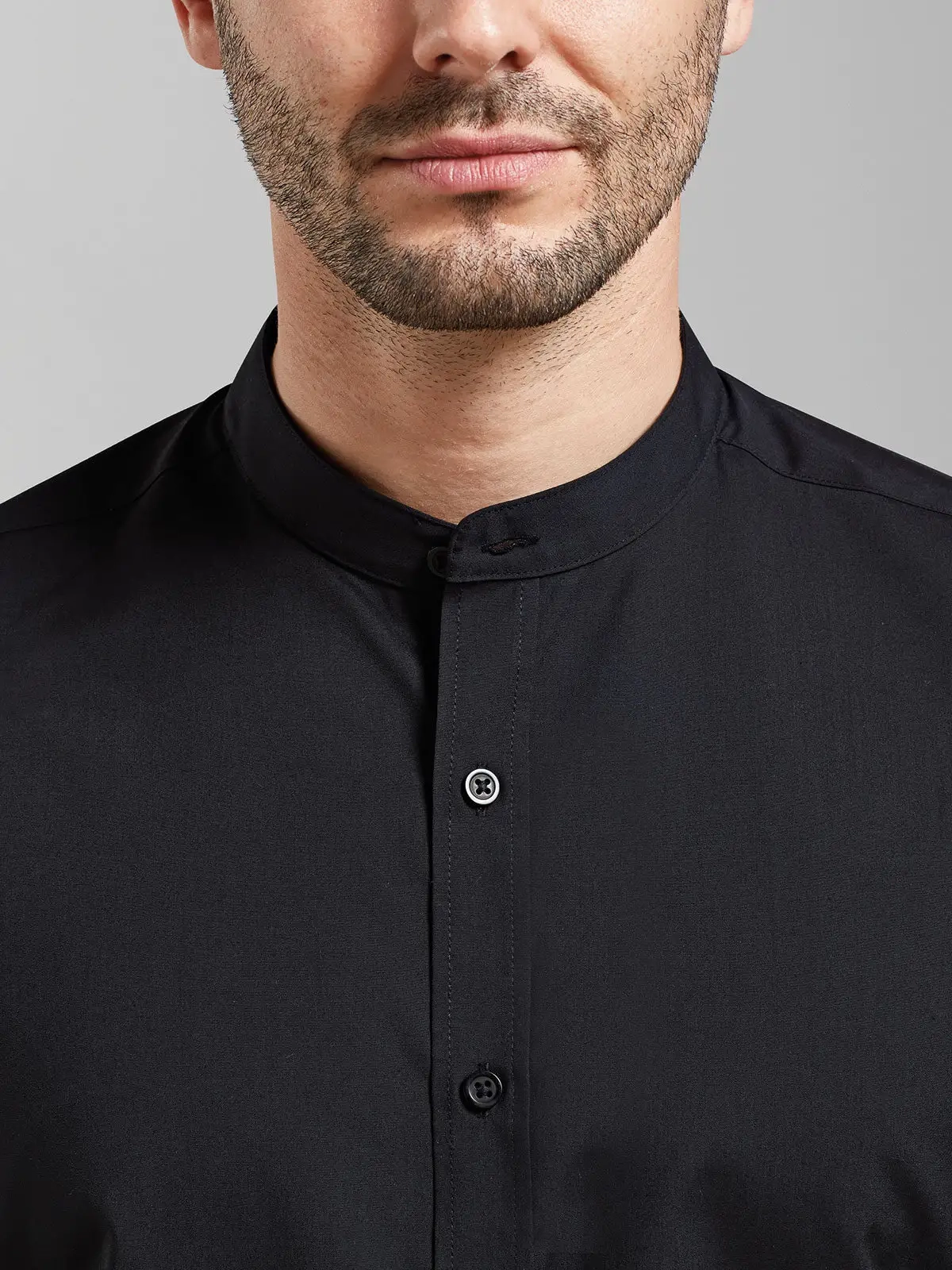 Immagine Banded Collar 'Grandad' Long Sleeve Shirt