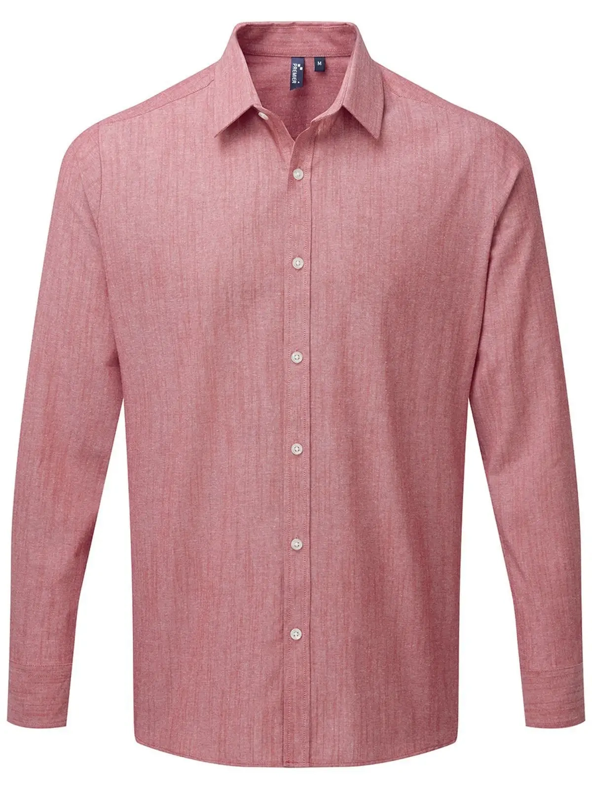 Immagine Men's Cotton Slub Chambray Long Sleeve Shirt