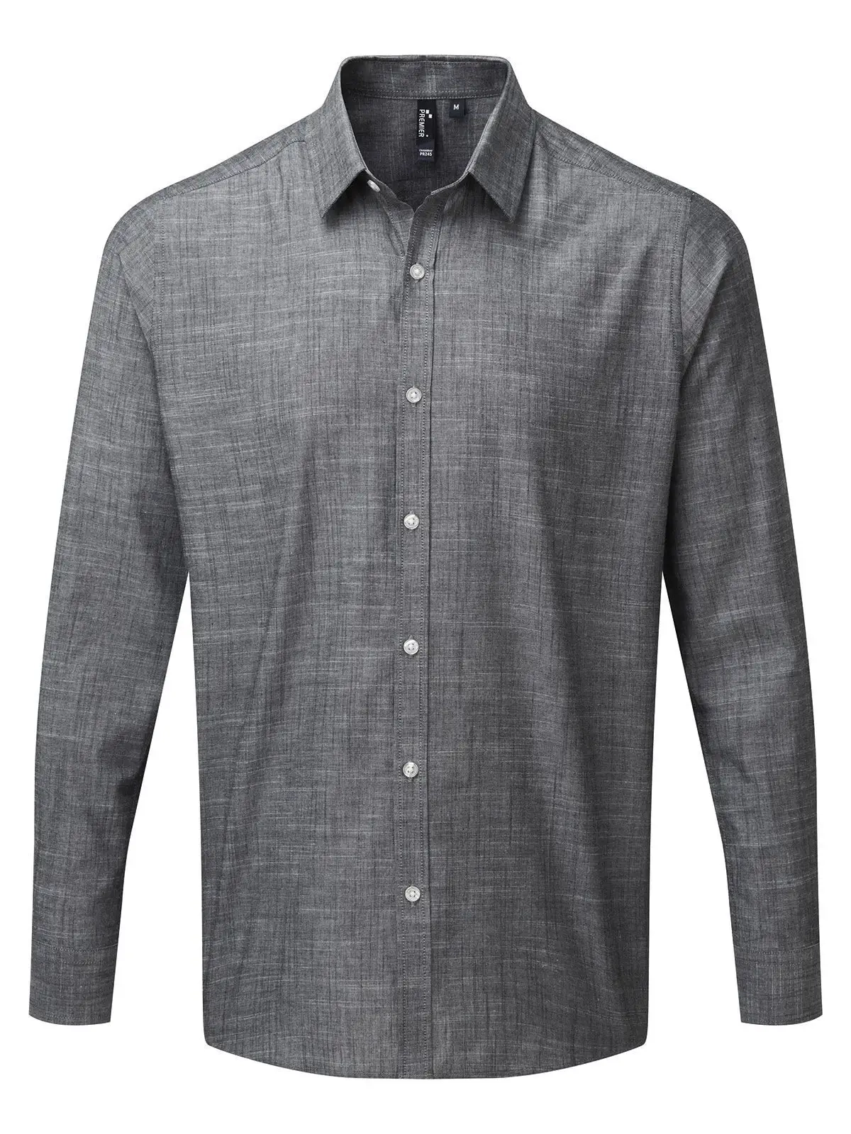 Immagine Men's Cotton Slub Chambray Long Sleeve Shirt