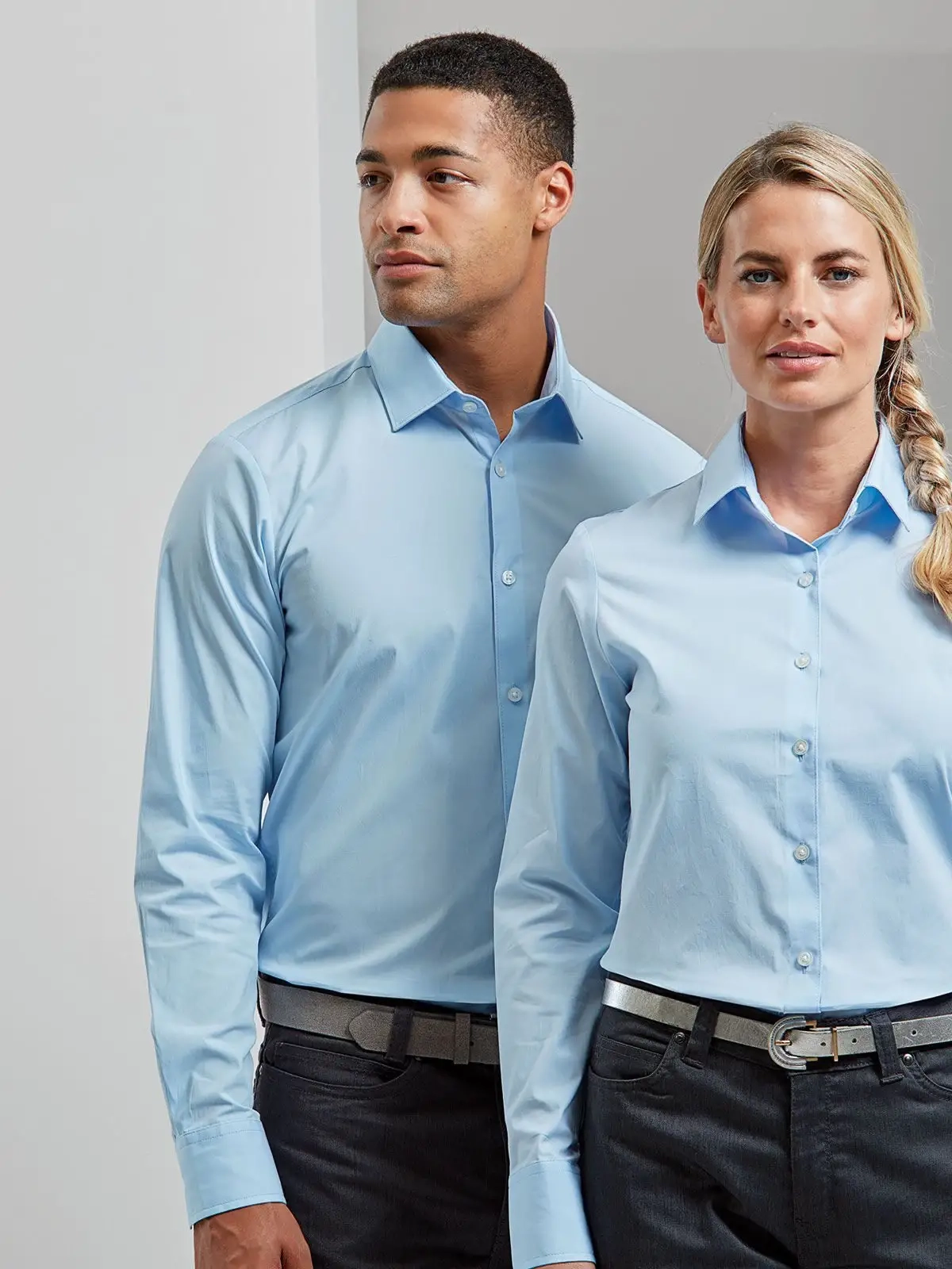 Immagine Men's Stretch Fit Cotton Poplin Long Sleeve Shirt