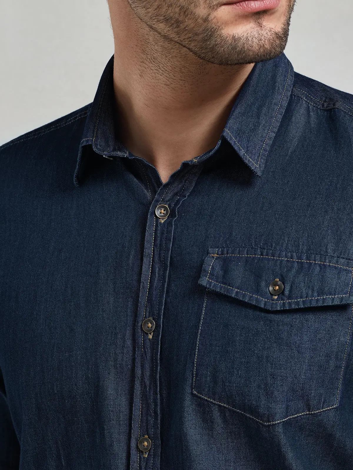 Immagine Men''s Jeans Stitch Denim Shirt