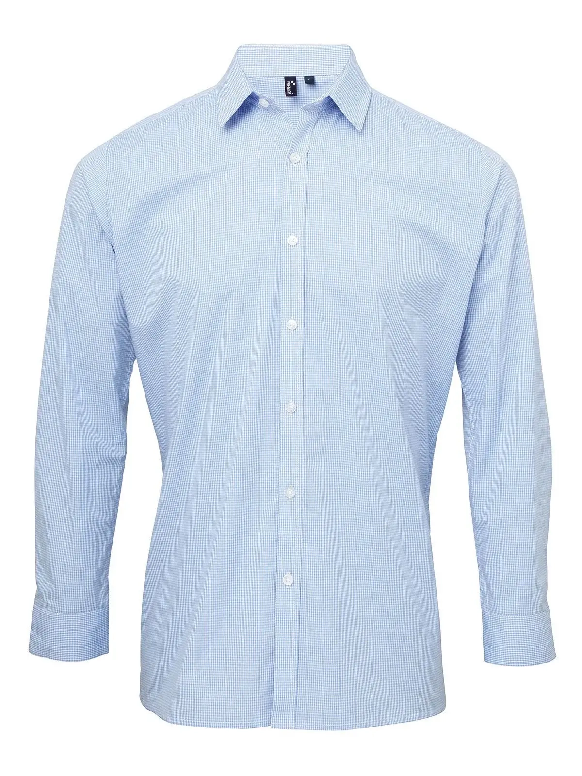 Immagine Men's Long Sleeve Microcheck Gingham Shirt