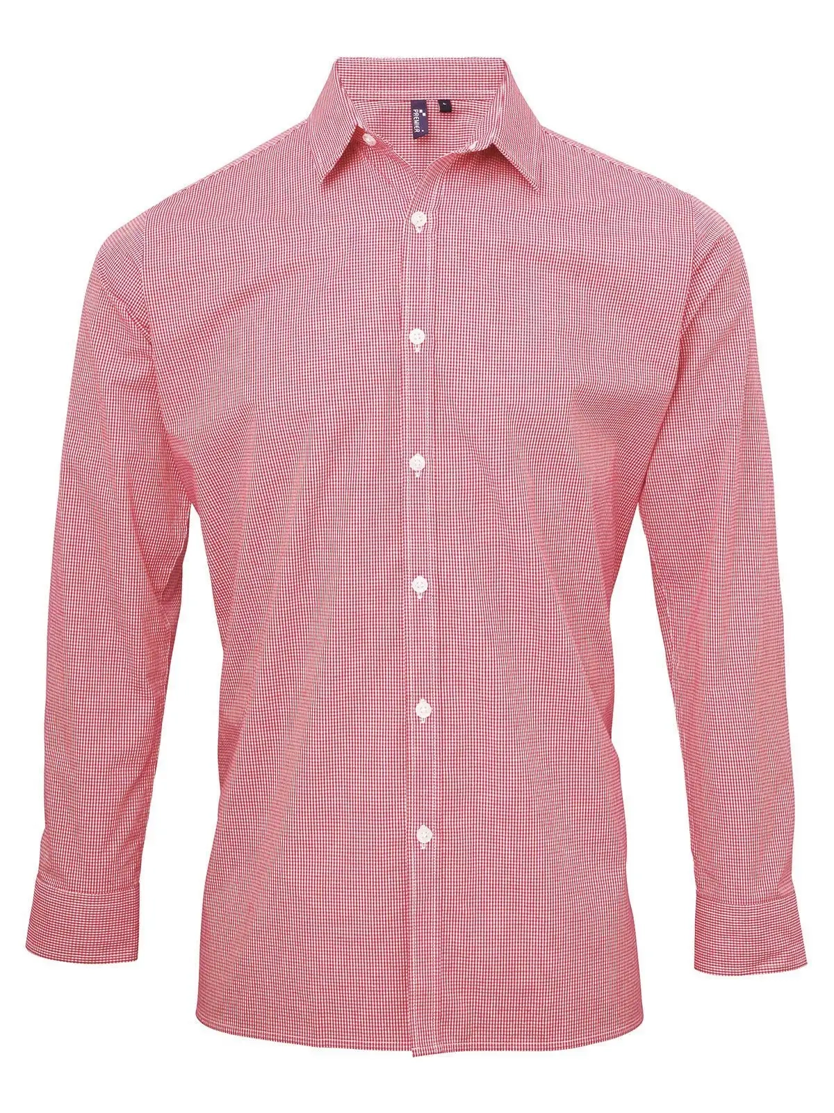Immagine Men's Long Sleeve Microcheck Gingham Shirt