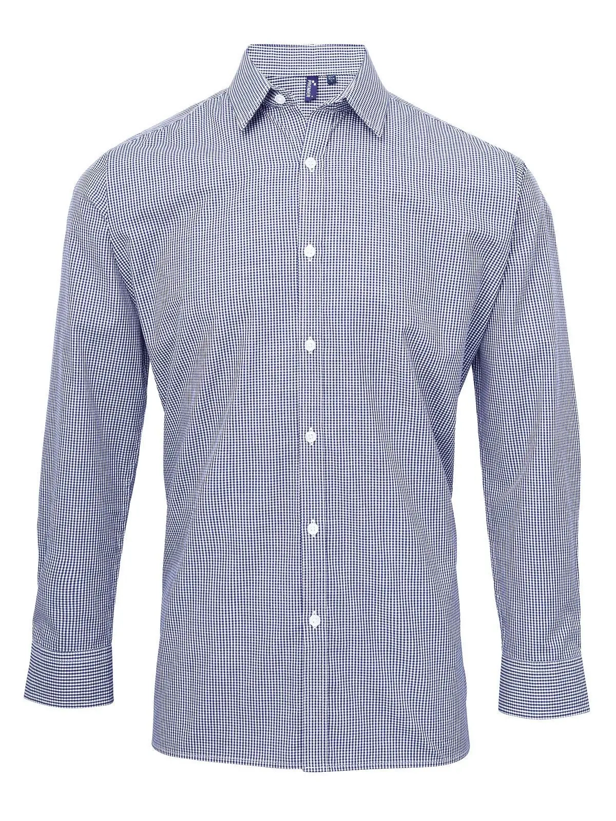 Immagine Men's Long Sleeve Microcheck Gingham Shirt