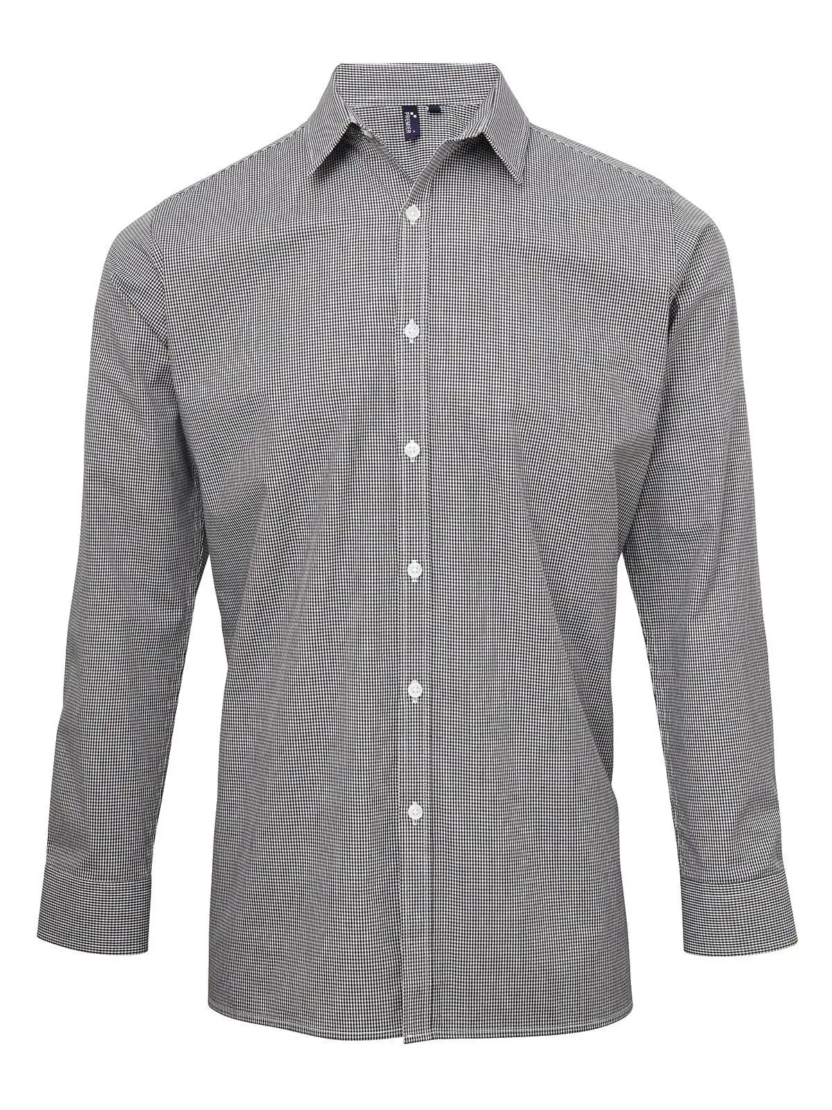 Immagine Men's Long Sleeve Microcheck Gingham Shirt