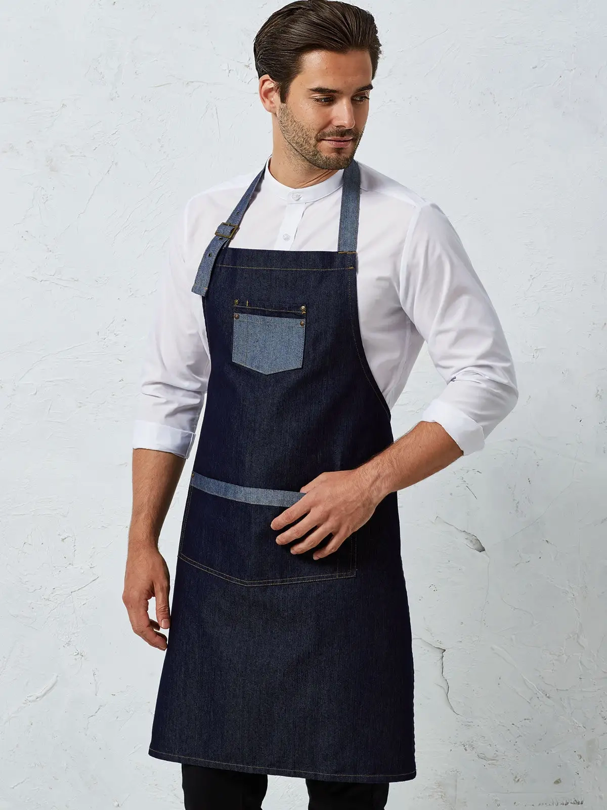 Immagine Domain Contrast Denim Bib Apron