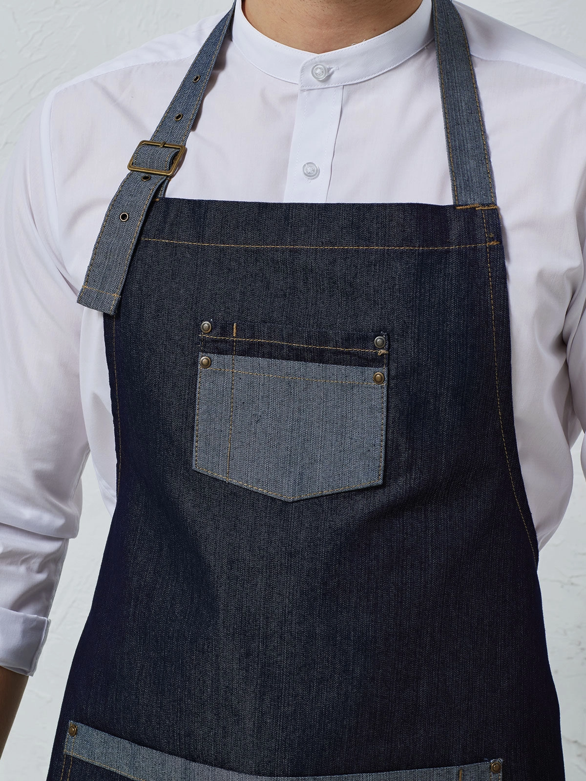 Immagine Domain Contrast Denim Bib Apron