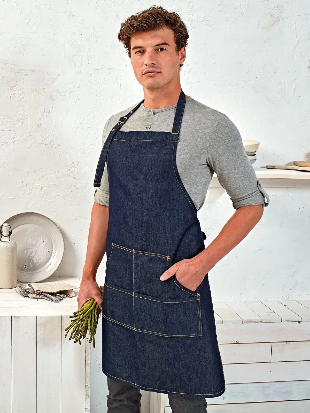 Immagine Jeans Stitch Denim Bib Apron