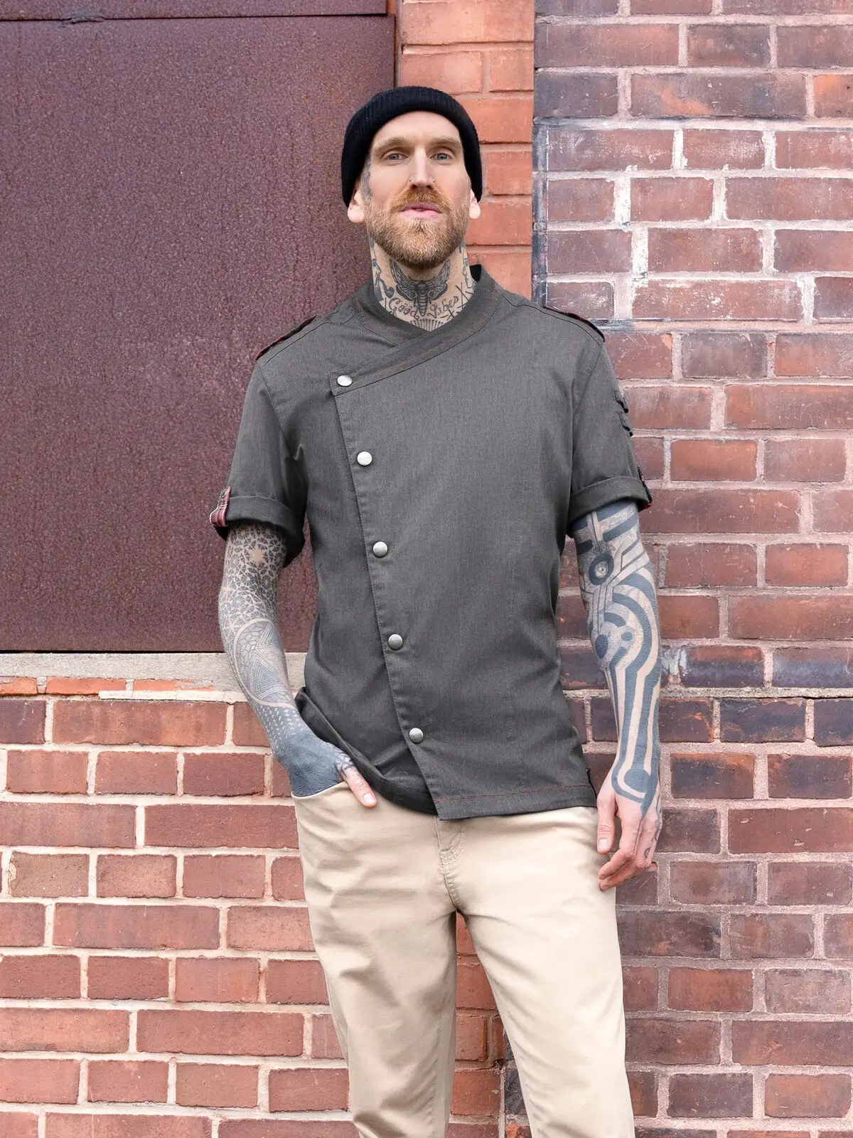 Immagine Giacca da cuoco da uomo denim a maniche corte ROCK CHEF®-Stage2