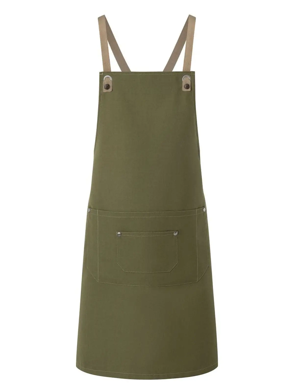 Immagine Bib Apron With Crossed Ribbons And Big Pocket