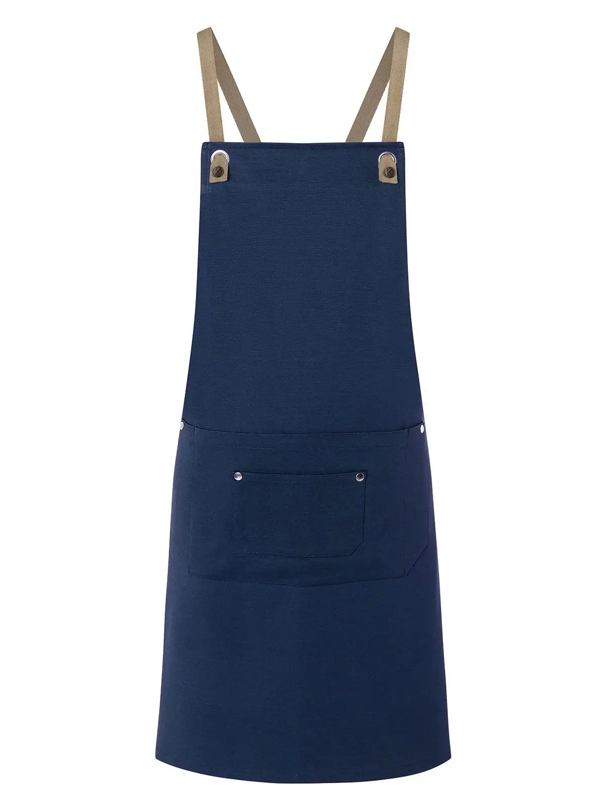 Immagine Bib Apron With Crossed Ribbons And Big Pocket