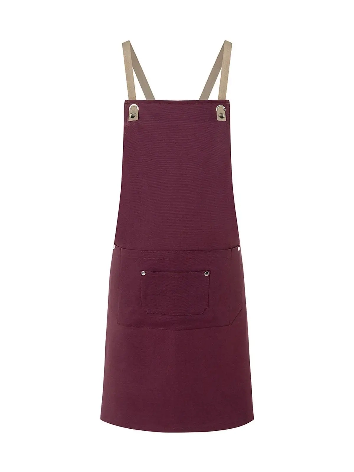 Immagine Bib Apron With Crossed Ribbons And Big Pocket