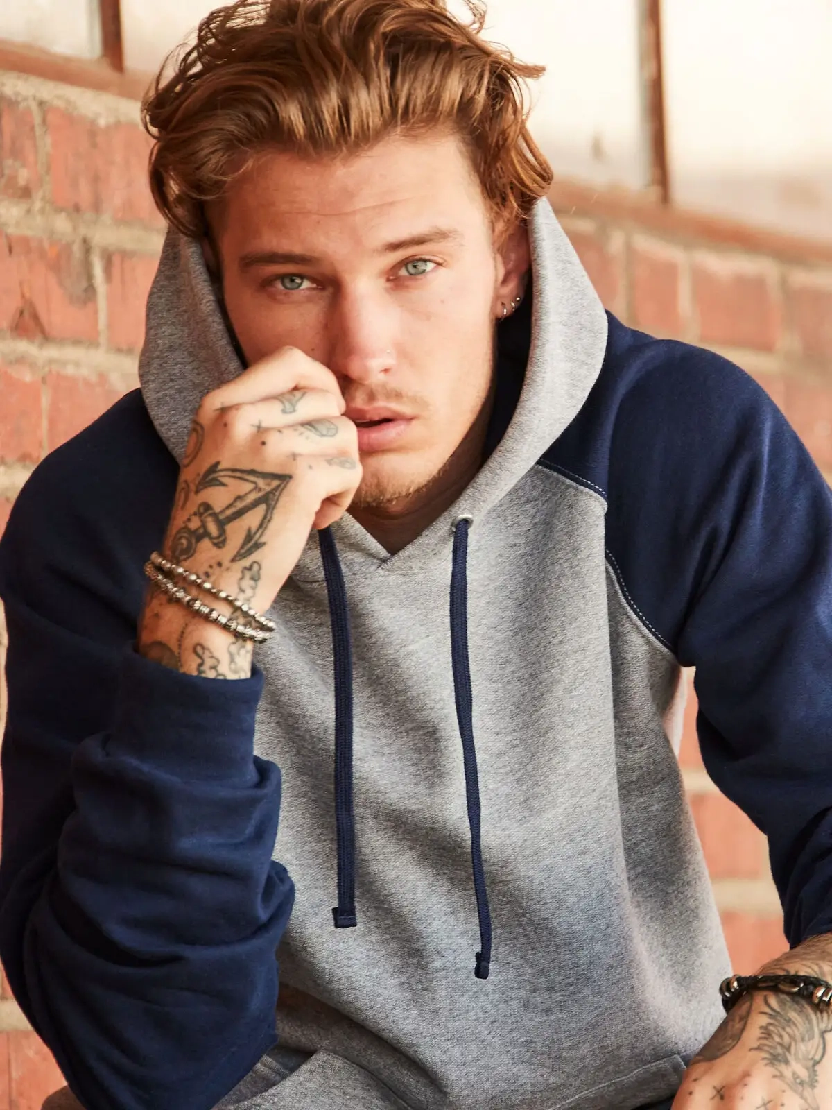 Immagine NuBlend Colour Block Raglan Hooded Sweatshirt