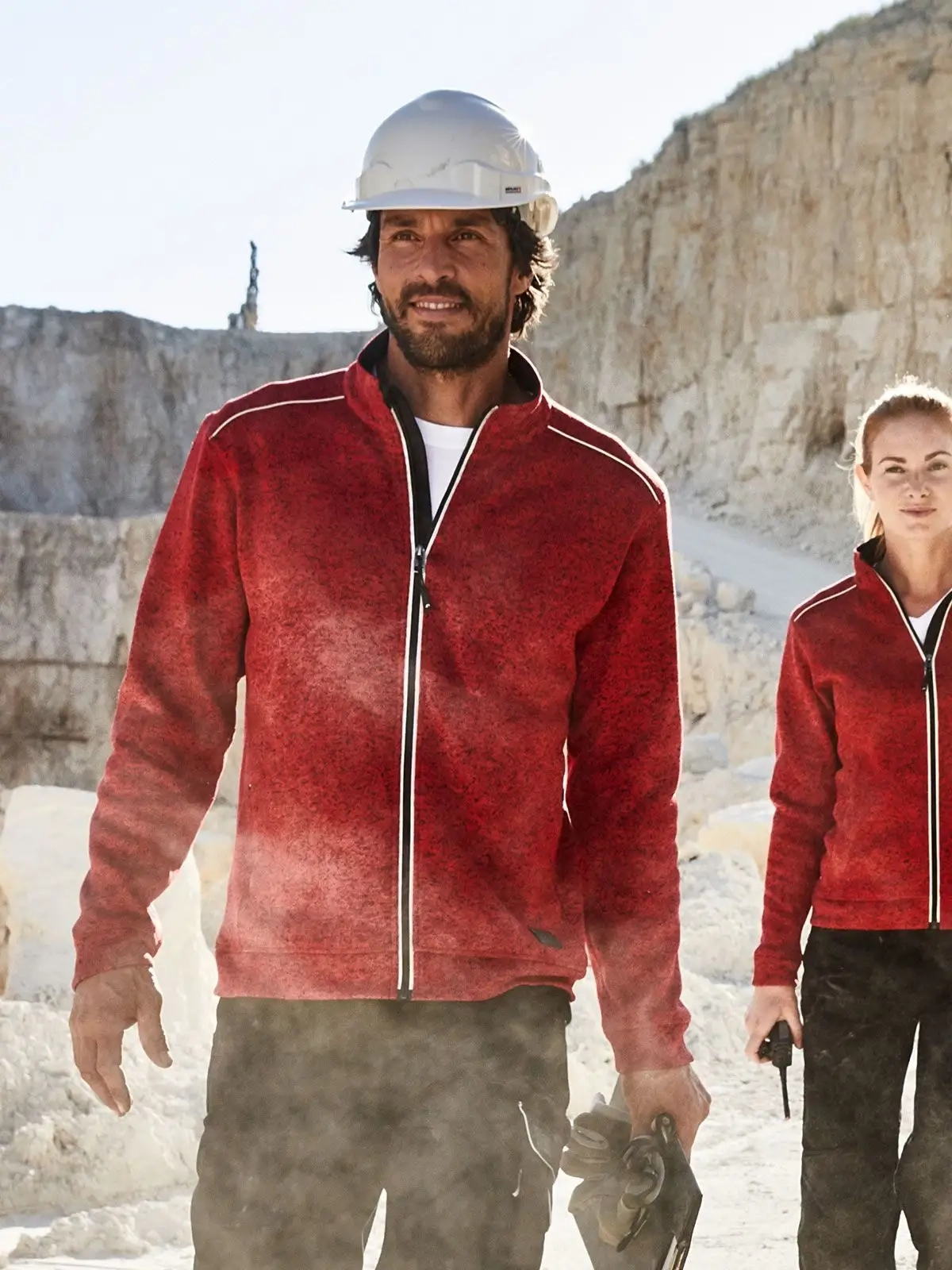 Immagine Men's Knitted Workwear Fleece Jacket - Solid