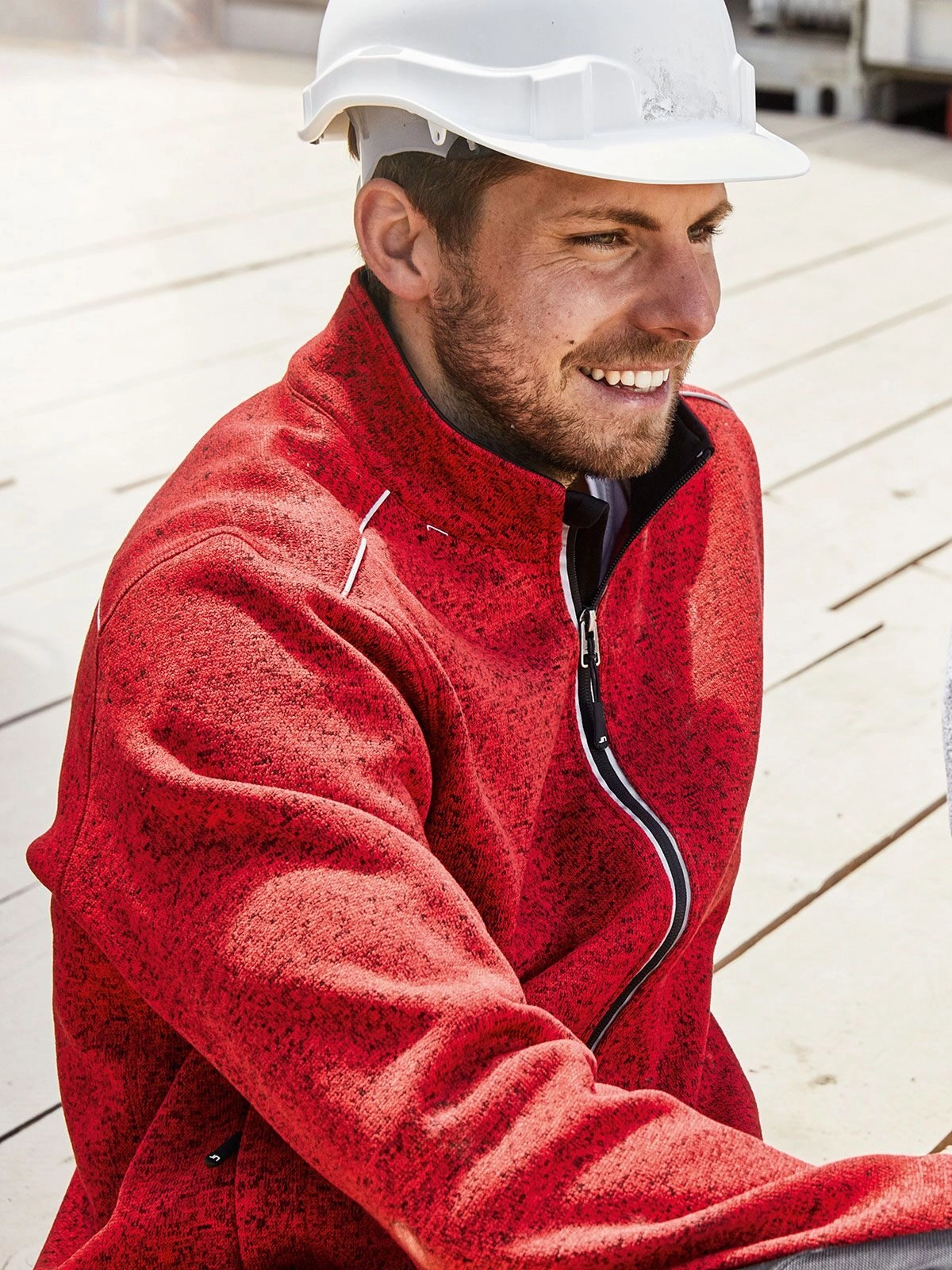 Immagine Men's Knitted Workwear Fleece Jacket - Solid