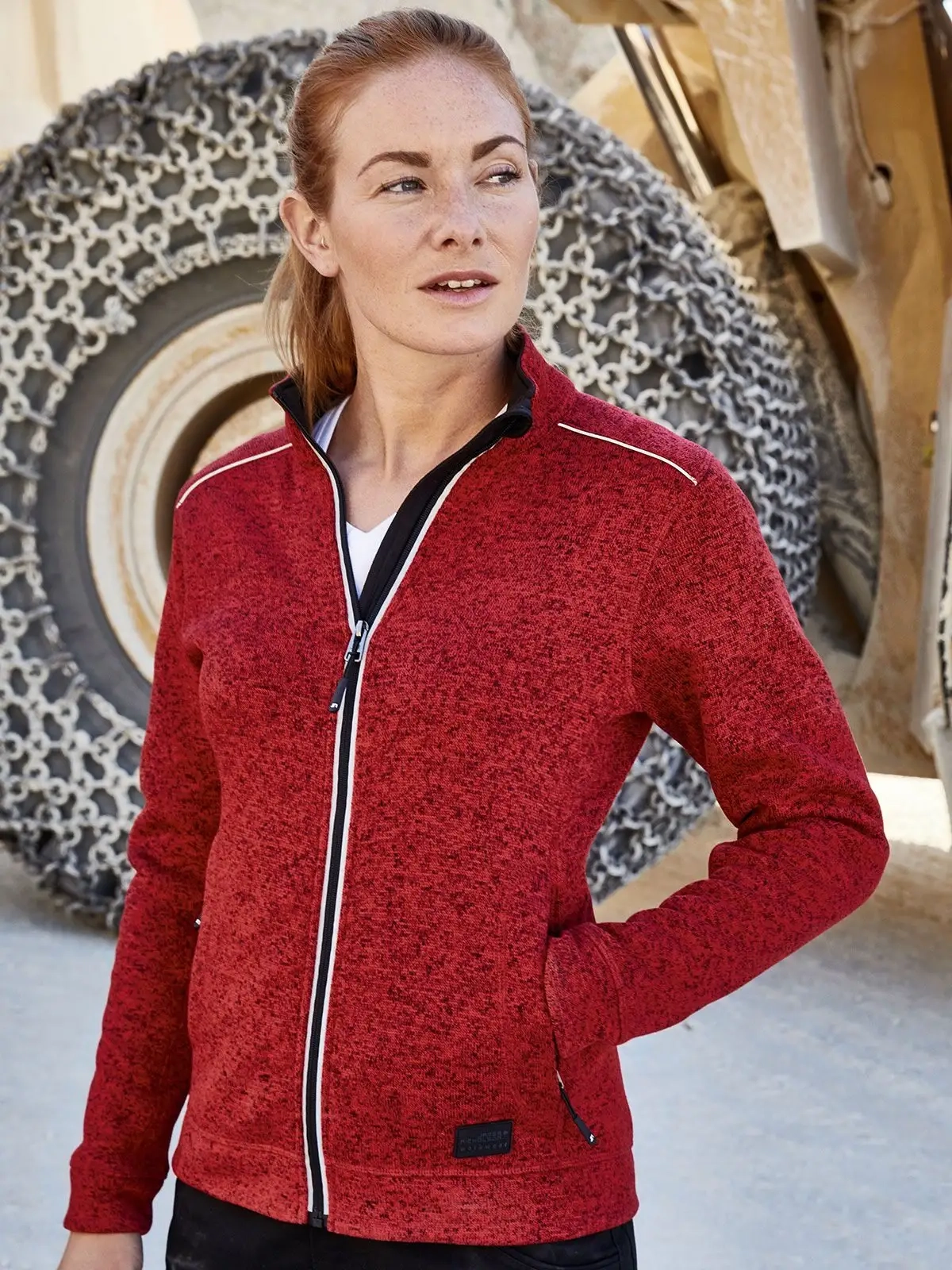 Immagine Ladies' Knitted Workwear Fleece Jacket - Solid