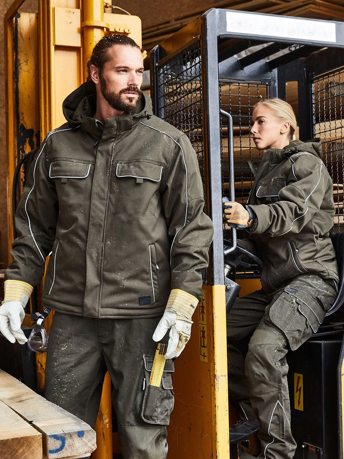 Immagine Workwear Softshell Padded Jacket - Solid