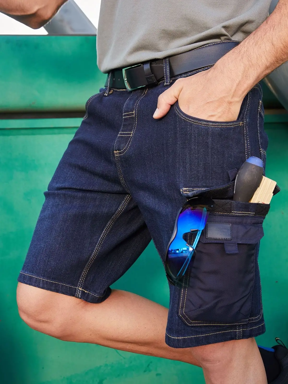 Immagine Workwear Stretch Bermuda-Jeans