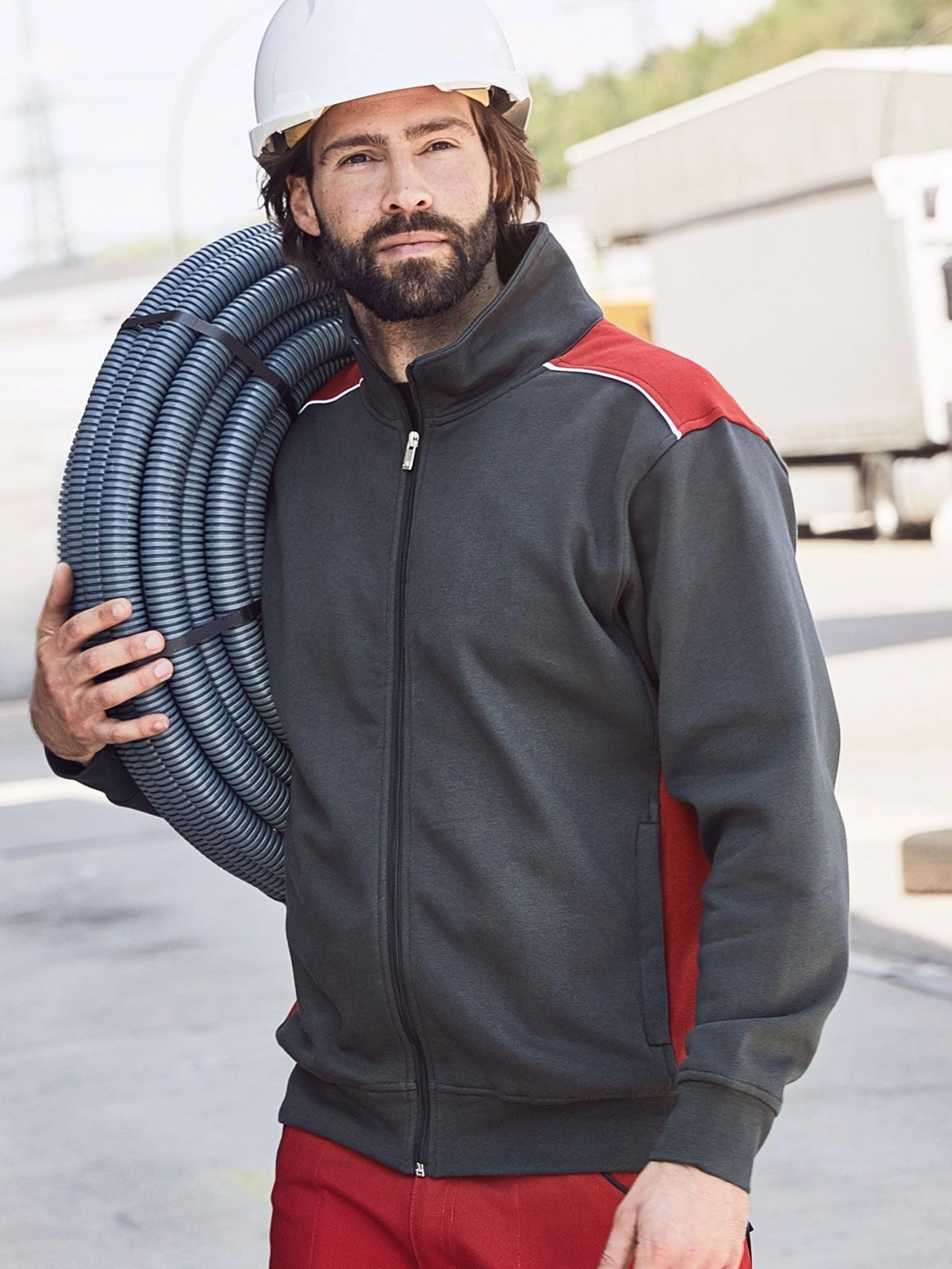 Immagine Men's Workwear Sweat Jacket - Color