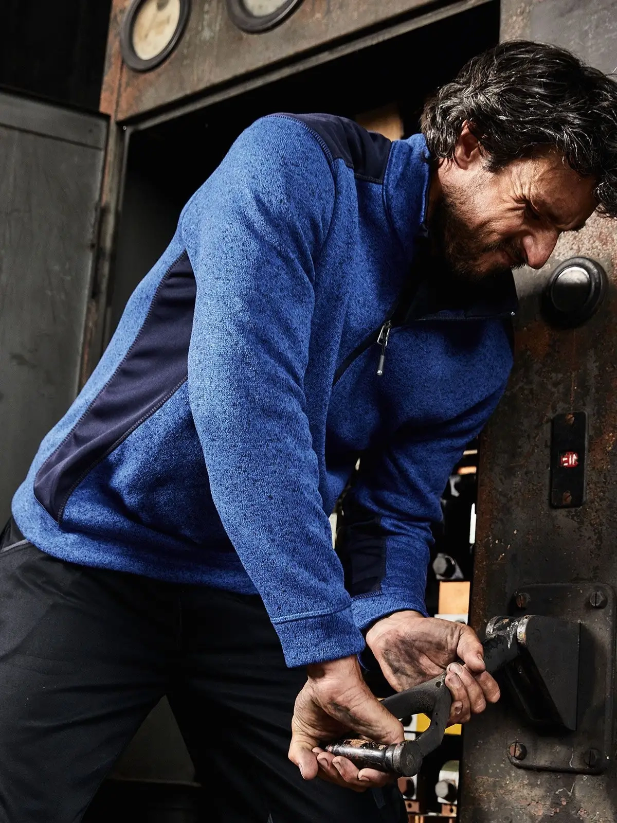 Immagine Men's Knitted Workwear Fleece Half-Zip - Strong