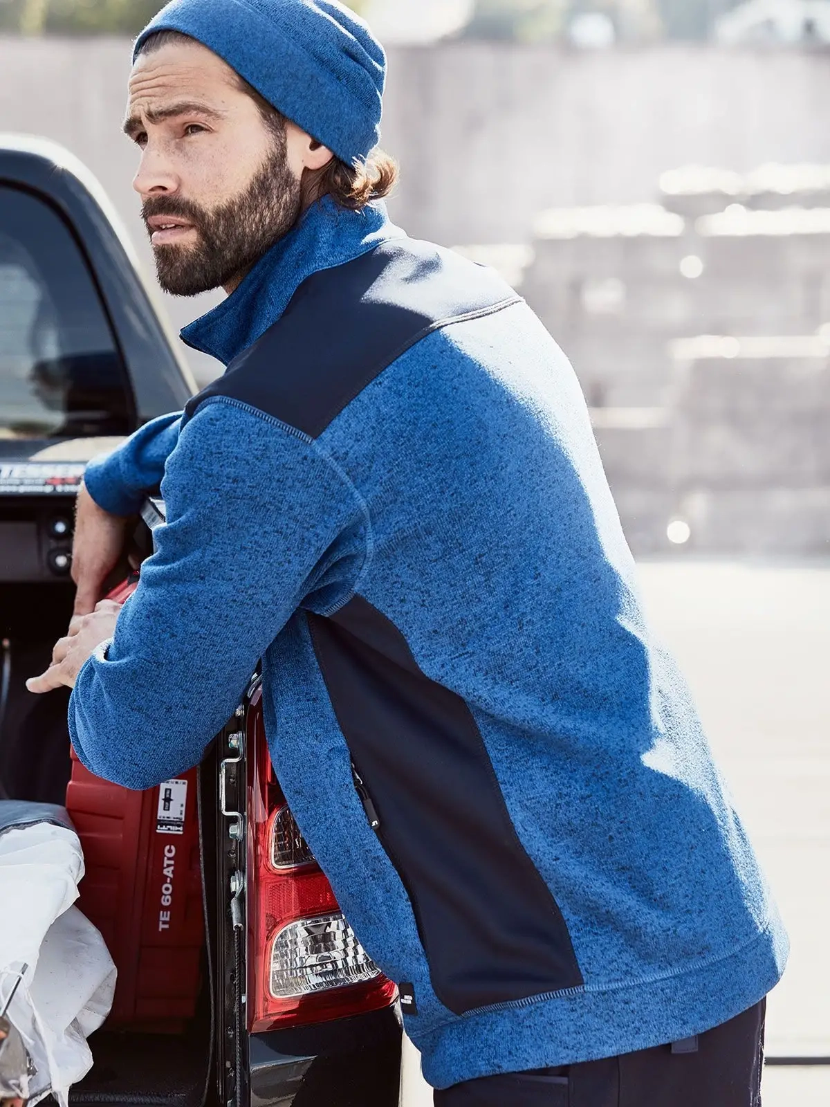 Immagine Men's Knitted Workwear Fleece Jacket - Strong